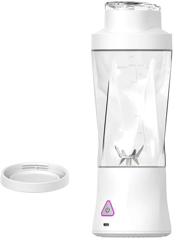 Personal Juice Blender With 24-Ounce Capacity Portable Mixing Cup USB Rechargeable Smoothie Maker BPA-Free With Leak-Proof Lid Suitable For Travel Fitness Camping And Home Use (White)