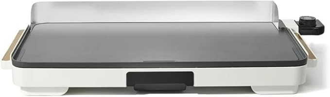 Electric Griddle 12x22 Inch with Backsplash, Nonstick Cooking Surface, Adjustable Temperature Control (White Icing)