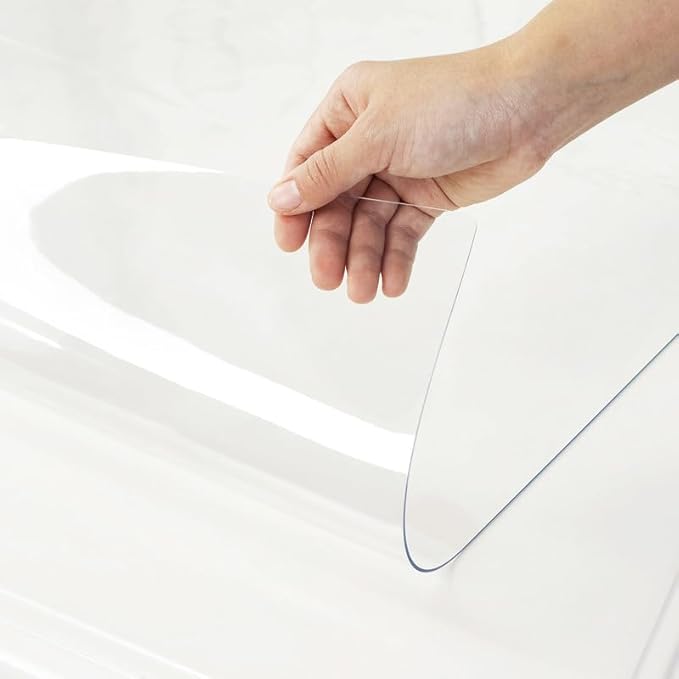 Warmstar Clear Table Cover Protector 12 x 54 Inch,1.5mm Thick Plastic Table Cover Rectangle,PVC Clear Table Protector,Desk Protector Mat for Kitchen, Dresser, Writing Desk，Dining Room Table