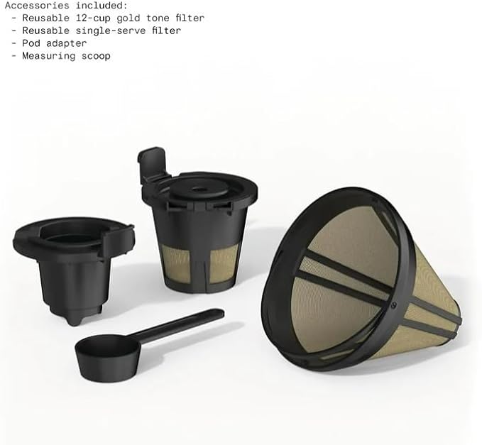 Beauti Multi Brew 12 Cup Programmable Drip & Single Serve Coffee Maker, Versatile Brewing (6oz, 8oz, 10oz, 12oz, 14oz), Pods or Ground, Over Ice option, Keep Warm mode (Sage Green)