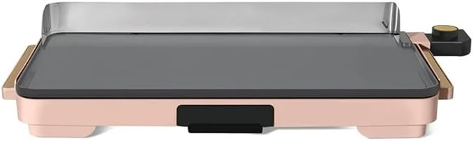 Electric Griddle 12x22 Inch with Backsplash, Nonstick Cooking Surface, Adjustable Temperature Control (Rose)