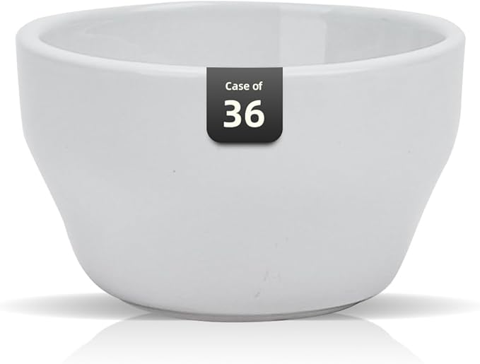 Stoneware Narrow Rim Commercial Grade Dinnerware Bright White, Bouillon Cup 6oz, Case of 36