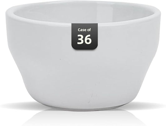 Stoneware Narrow Rim Commercial Grade Dinnerware Bright White, Bouillon Cup 6oz, Case of 36