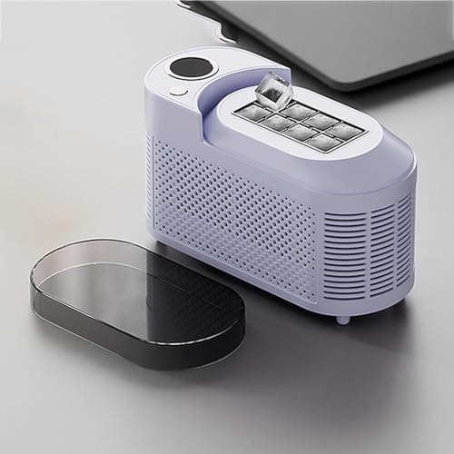 Portable Ice Maker, 8 Cubes in 10 Mins, Dual Power DC 12V & AC, Compact Countertop Machine for Home Office Camping Car, Purple