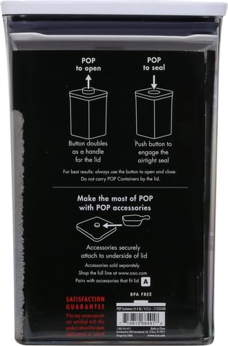 OXO Good Grips POP Container - 4.4 Qt/4.2 L,Airtight Food Storage Containers,(Pack of 4)