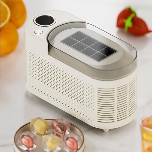 Portable Ice Maker, 12V DC Adapter, Makes 8 Cubes in 10 Mins, Mini Countertop Machine for Home Office Camping RV Bar Parties