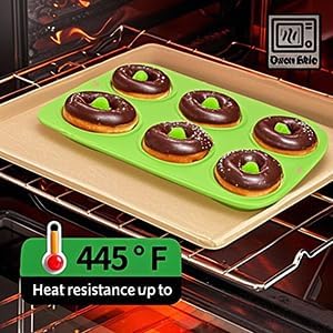 2PCS Silicone Donut Mold, 6 Holes BPA Free Donut Pan Baking Mold, Donut Pan for Baking Heat Resistant Doughnut Baking Pan Non-Stick Food Grade Silicone Doughnut Pan Set (Green)