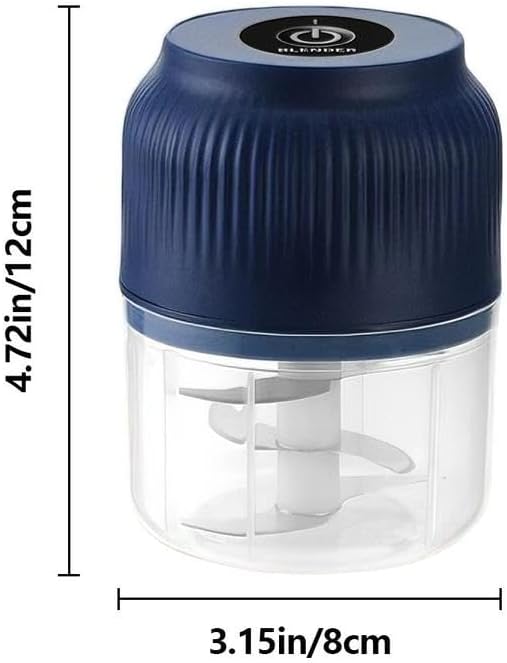 Electric Garlic Chopper,Mini Portable Veggie Chopper,300ML Garlic Grinder Masher Onion, Blender to Vegetable, Cordless Food Processor for Ginger