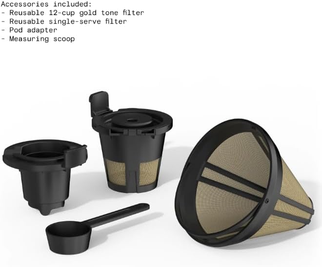 Beauti Multi Brew 12 Cup Programmable Drip & Single Serve Coffee Maker, Versatile Brewing (6oz, 8oz, 10oz, 12oz, 14oz), Pods or Ground, Over Ice option, Keep Warm mode (Hydragea)