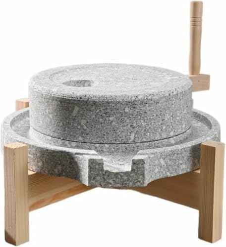 Artisan Handmade Granite Food Mill - Natural Stone Grinder for Dry/Wet Foods, Nuts, Corn & SES - Perfect for Cooking & ing