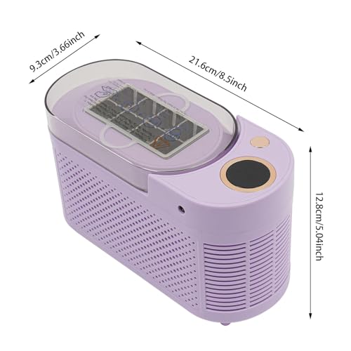 Portable Ice Maker, 8 Cubes in 10 Mins, Dual Power DC 12V & AC, Compact Countertop Machine for Home Office Camping Car, Purple
