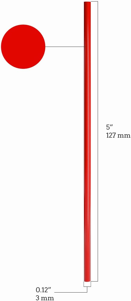 Disposable Plastic Coffee Stirrer Straw - 5 Inch Sip Stir Stick (Red, 1000)