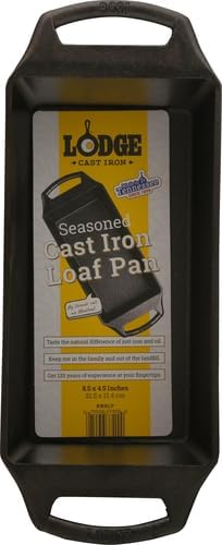 Lodge Cast Iron Loaf Pan - 8.5 x 4.5 Inch PFAS-Free Bread Baking Pan - Naturally Seasoned Cast Iron Bakeware for Sourdough, Meatloaf, Breads, and More - Made in the USA - 3 Pack