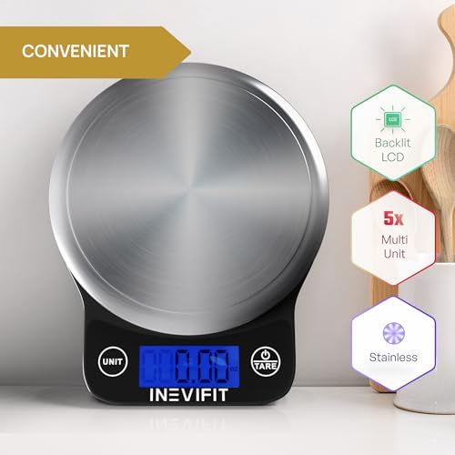 INEVIFIT Strength & Nutrition Bundle, Digital Kitchen Scale & 150 LBS Resistance Band Set for Home Workouts & Meal Prep