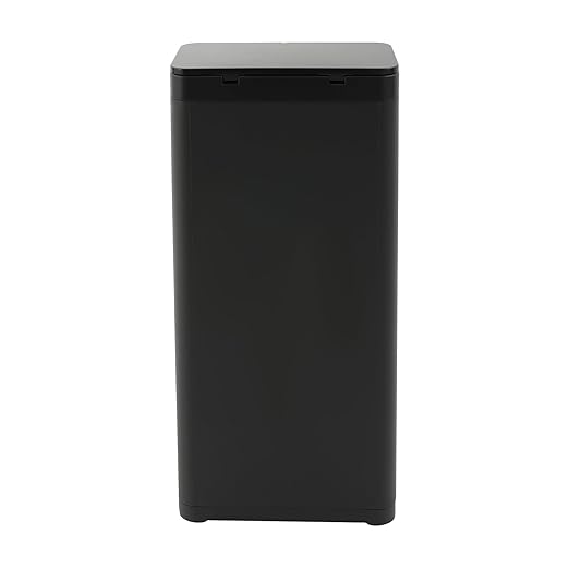 Trash Can with Lid, 8.45 Gallon Trash Bin Cabinet with 2 Openings, Hidden Trash Cabinet, Trash and Recycling Organizer, Garbage Can for Kitchen, Bathroom, Bedroom, Living Room, Office(Black)
