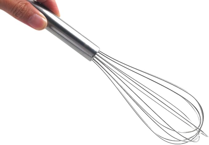 NZM 8 inch Stainless Steel Whisk, Professional Whisk for Kitchen, Balloon Wire Whisks for Cooking