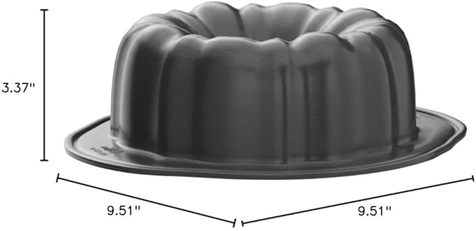 Wilton Gold Non-Stick 9.49 in Fluted Tube Cake Pan, Cold-Rolled Steel Bakeware, Made without PFAS, Packaging May Vary