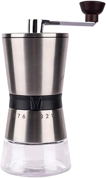 Precision Manual Coffee Grinder for Home Use, 8 Adjustable Coarseness Setting,with Ceramic Universal for Travel Camping