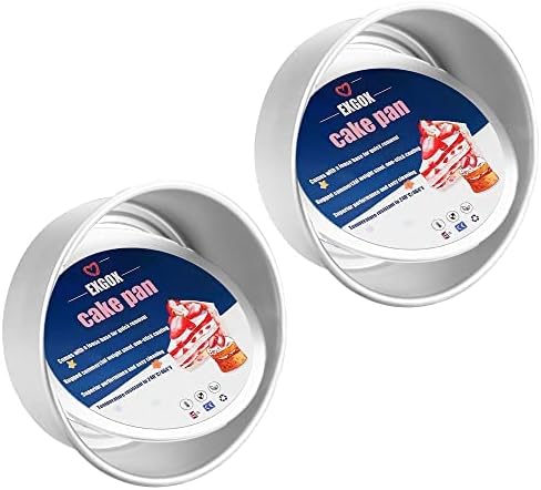 EXGOX 2 Pack 10-Inch Non-Stick Deep Aluminum Round Cake Pan With Removable Bottom For Wedding/Birthday/Christmas Cake Baking Round Cake Tin Set With Loose Base