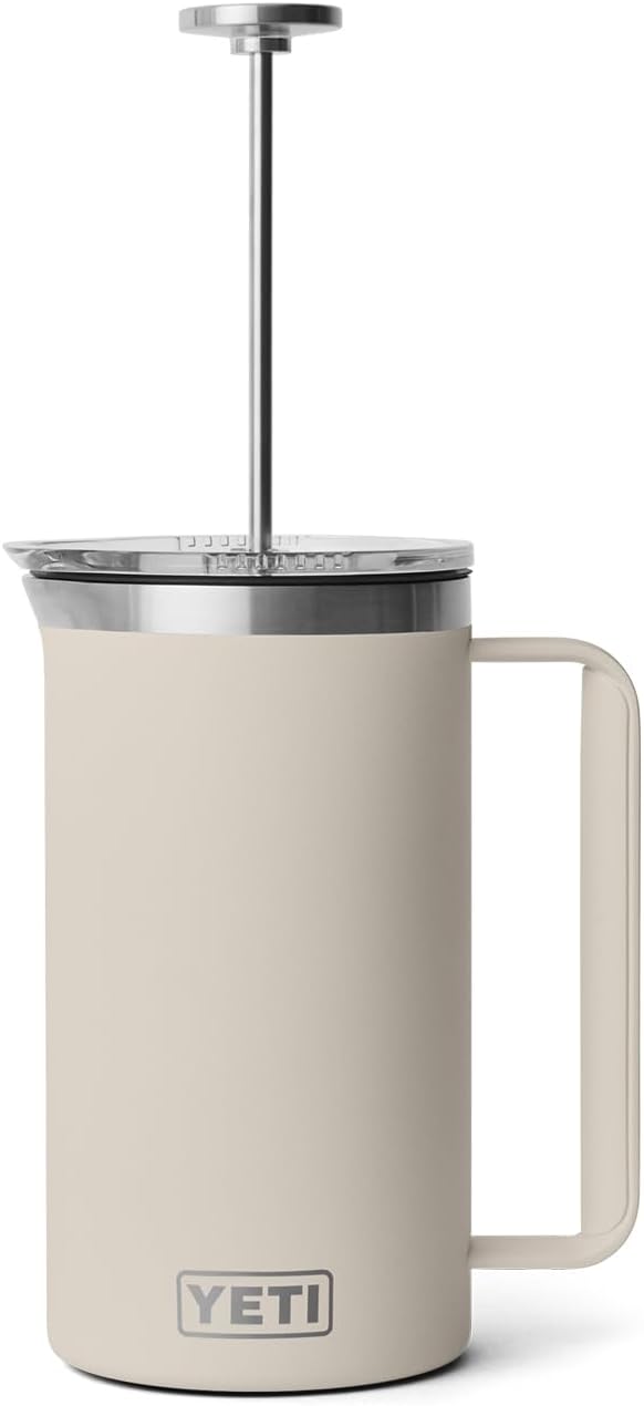 YETI Rambler 34 oz French Press with MagSlider Pitcher Lid Set, Cape Taupe