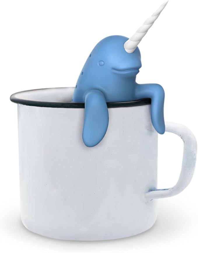 Genuine Fred, SPIKED TEA, Narwhal Reusable Silicone Tea Infuser, Blue, Fun Gift for Tea Lovers, Clever Kitchen Gadget