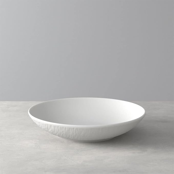 Villeroy & Boch Manufacture Rock Blanc 12-Piece Dinnerware Set, Service for 4, Dinner Plates, Salad Plates & Pasta Bowls, Premium Porcelain, Made in Germany, Matte White