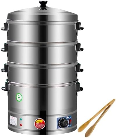 3-Tier Stainless Steel Electric Food Steamer - Automatic Heating & Static Control for Healthy Cooking - Ideal for Breakfast Meals & Meal Prep (220V)