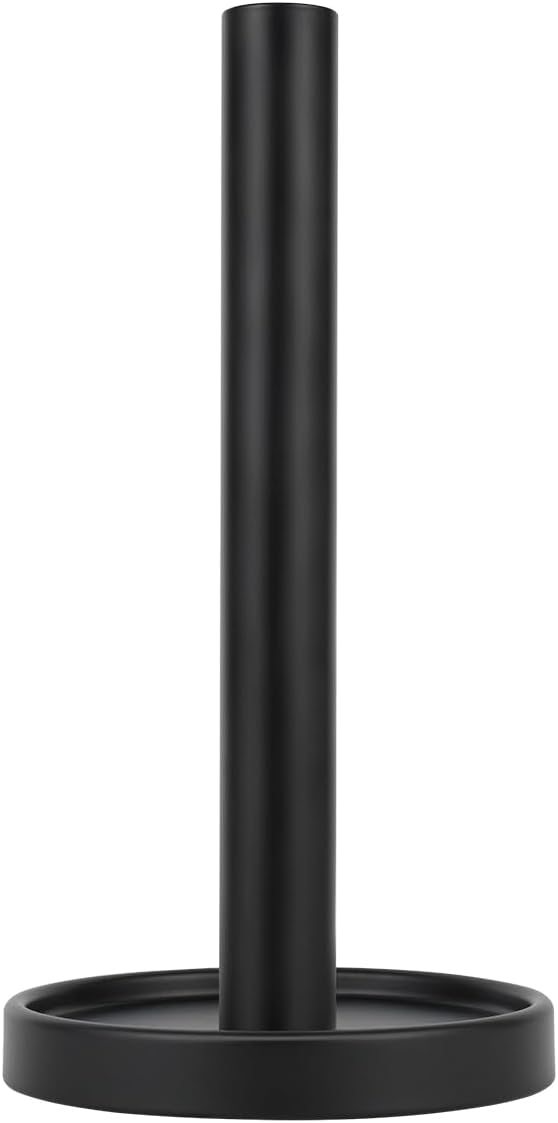 Ivilon Countertop Paper Towel Holder - Steady and Easy Tear - Fits All Paper Towel Rolls - Black