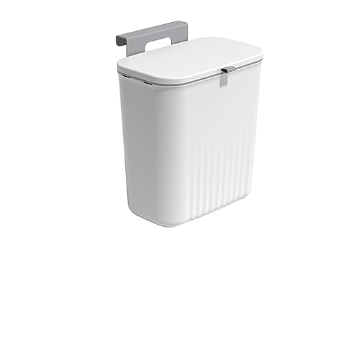 Hanging Trash Can, Kitchen Garbage Bin Waste Bins, Kitchen Hanging Trash Can with Lid Wall Mounted Kitchen Trash Can for Cabinet Door Recycling Trash Basket (Color : B)