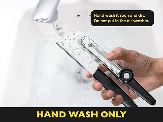 Crank Handle Commercial Can Opener - Heavy Duty Manual Can Opener - Ergonomic Cushioned Handle - Stainless Steel Blade - Black