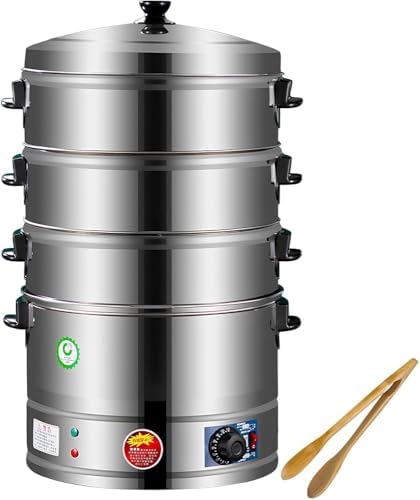 3-Tier Stainless Steel Electric Food Steamer - Automatic Temperature Control for Healthy Cooking, Ideal for Breakfast & Meal Prep, Fast & Efficient Steam Cooking