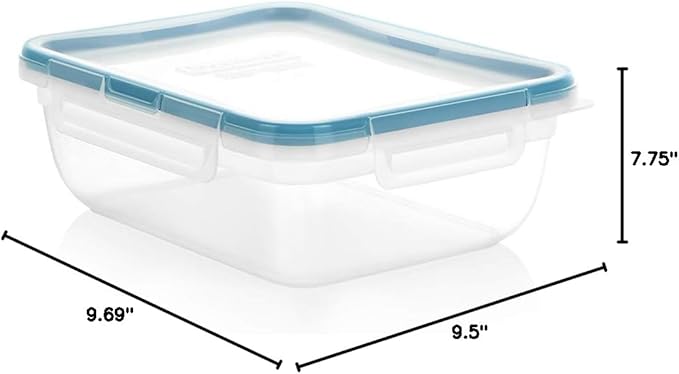 Snapware Food Storage Containers, Plastic, 8.5-Cup, Rectangular | Leakproof & Airtight | BPA-Free | Microwave & Dishwasher Safe | Pack of 6