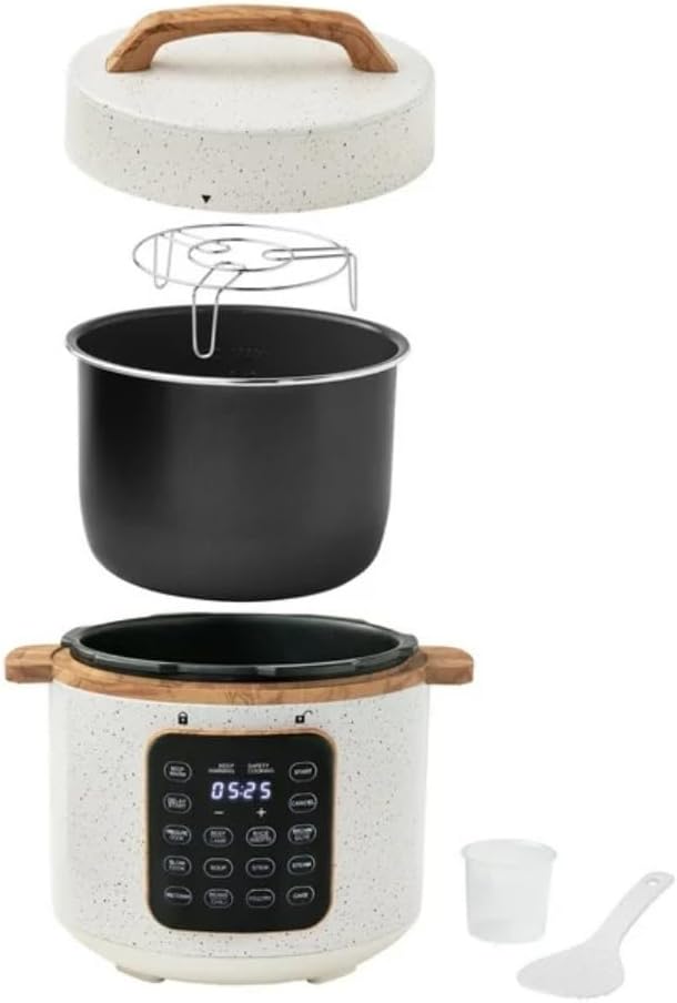 The Woman 6-Quart Electric Pressure Cooker with Touch Control Display & Locking Lid,Multi-Use,Keep Warm, Tempered Glass Lid