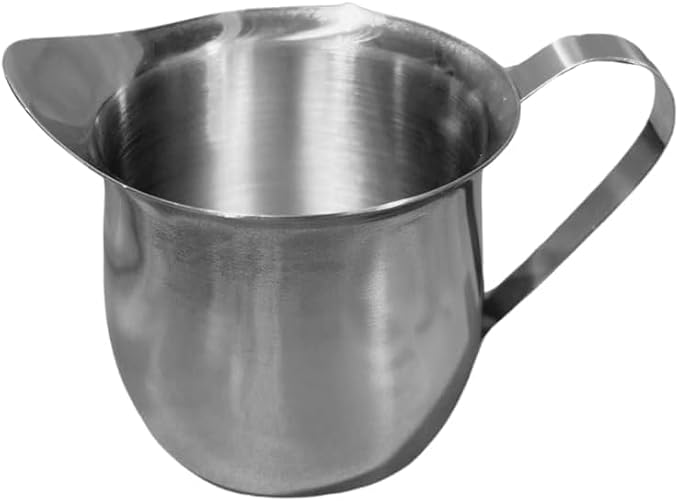 Rattleware 8 oz Brew Pitcher - Premium Stainless Steel Latte Art Milk Frothing Pitcher with Drip-Resistant Spout & Ergonomic Handle, Perfect for Baristas & Home Use - SET OF 6
