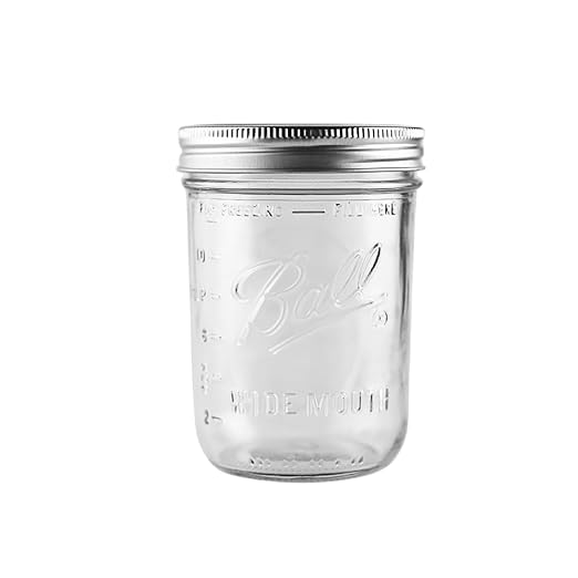 Ball - 16 oz Wide Mouth Glass Mason Jars | 6 Pack Jars with Airtight Lids | Large Glass Jar for Food Storage with Lids | Ideal for Canning, Fermentation, Pickling, Kombucha Brewing