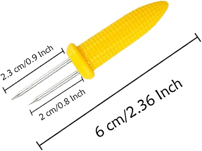 24 Pack Stainless Steel Corn Holders - Corn on the Grill & Cob Skewers for Home & BBQ Cooking