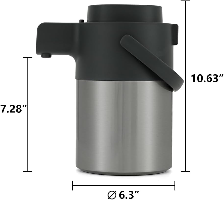 Tiken Airpot Coffee Dispenser with Pump - 74oz/2.2L Thermal Coffee Carafes for Hot Beverage - Stainless Steel Insulated Thermos Carafe, Silver