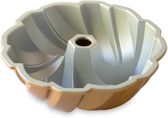 Nordic Ware NW 95577 75th Anniversary Braided Rope Bundt Cake Pan, Gold 12 Cup Capacity