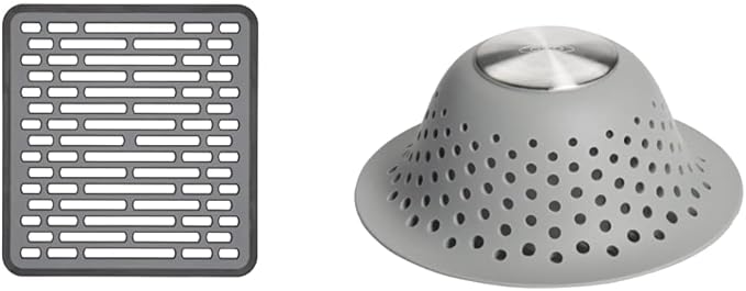 OXO Good Grips Small Sink Mat & Good Grips Silicone Shower & Tub Drain Protector