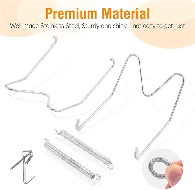 Bilillo 6 Pieces Invisible Heavy Duty Plate Holders, Stainless Steel Plate Hangers for The Wall, Plate Hangers for Display with Wall Hooks, Suitable for 6-8 inch Decorative Plates and Arts (Silver)