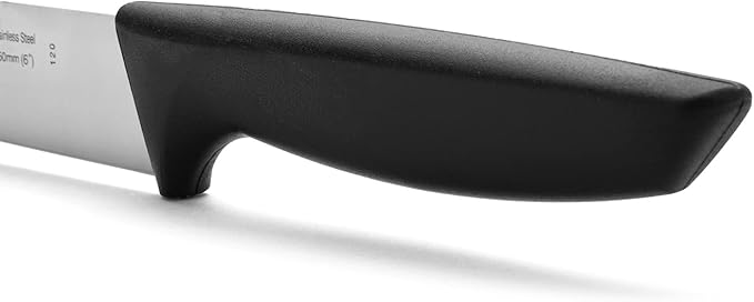 Arcos Kitchen Knife 6 Inch - Nitrum Stainless Steel Blade & Black Polypropylene Handle, Lightweight & Durable. Niza Series