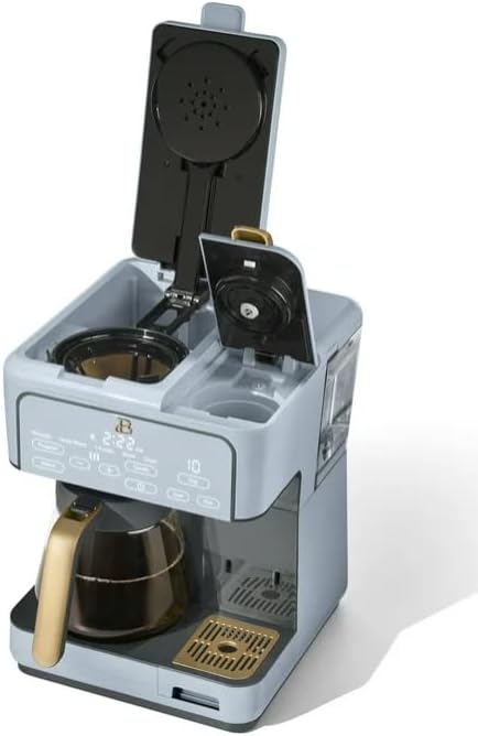 Beauti Multi Brew 12 Cup Programmable Drip & Single Serve Coffee Maker, Versatile Brewing (6oz, 8oz, 10oz, 12oz, 14oz), Pods or Ground, Over Ice option, Keep Warm mode (Cornflower Blue)