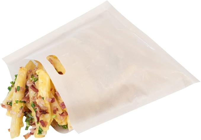 Restaurantware Bag Tek 6.5 x 6.3 Inch Toaster Bags 10 Small Toaster Sandwich Bags - Multipurpose Non-Stick Kraft Plastic Toaster Sleeves Semi-Disposable