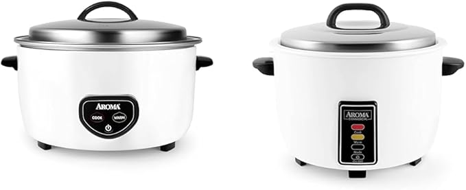 Aroma Housewares Commercial 60-Cup (Cooked) / 14Qt. Rice & Grain Cooker (ARC-1430E), White & 60-Cup (Cooked) (30-Cup UNCOOKED) Commercial Rice Cooker (ARC-1033E),White