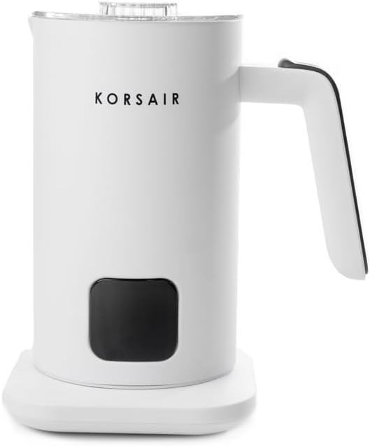 KORSAIR Electric Milk Frother 4-in-1 for Hot & Cold Foam | Automatic Milk Steamer & Warmer Machine for Latte, Cappuccino, Coffee | Quiet, Large Capacity, Easy Clean