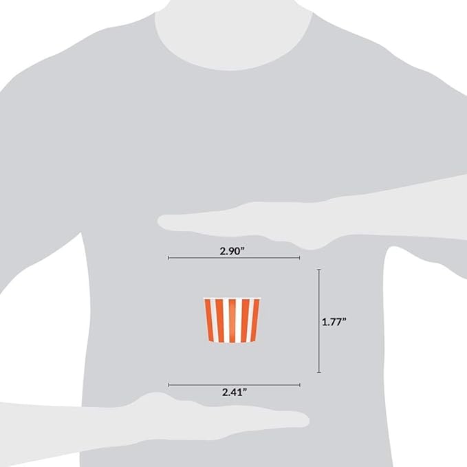 UNIQ 1000-Count 4 oz Striped Paper Ice Cream Cups Orange Color | Disposable Food & Dessert Bowls Perfect for Halloween, Parties and Holidays | Frozen Dessert Supplies