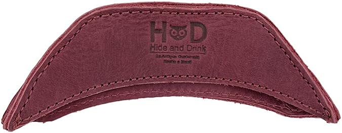 Rustic Leather Hot Handle Holder (Cast Iron Side Kick Potholder) Double Layered, Double Stitched and Handmade by Hide & Drink (Sangria)