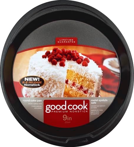 GoodCook Everyday Nonstick Steel Round Cake Pan, 9-Inch, Gray