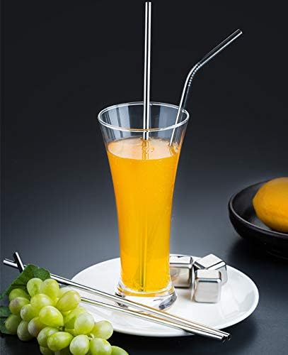 Reusable Metal Straws 100 Pieces,10.5'' Stainless Steel Straws All Straight Straws for 20oz 30oz Tumbler Yeti Cup, Drinking Metal Straws Bulk For Wholesale(100pcs All Straight -10.5" Silver)