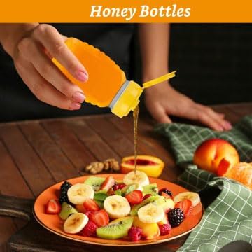 30 Pcs 8oz Honey Squeeze Bottles, Clear Plastic Honey Jar with Flip Lid, Leak Proof Honey Container Honey Dispenser for Storing and Dispensing Honey